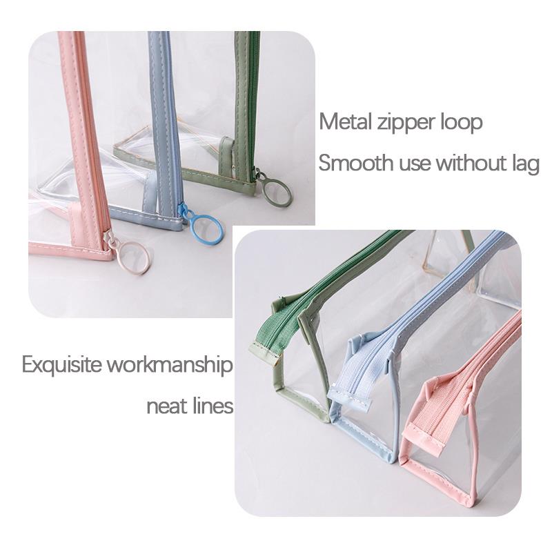 Прозрачный пенал большой вместимости, косметичка на молнии, водонепроницаемый чехол для хранения канцелярских принадлежностей, школьные принадлежности