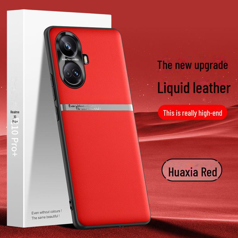 Чехол Realme 10pro+ из жидкой кожи: Прочный, устойчивый к падениям и обрастанию защитный чехол