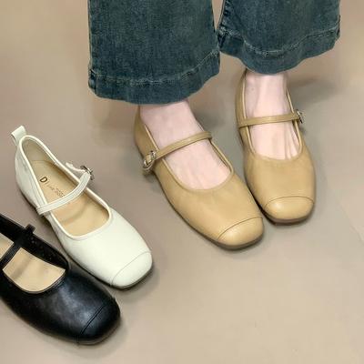 Suding Home~ Ретро Нишевый Дизайн Универсальные Туфли Мэри Джейн на Плоской Подошве Осень Новые Туфли-Лодочки Xiaoxiangfeng для Женщин