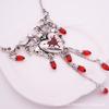 1 комплект Нишевый дизайн Чувство Красный Капающие Бриллианты Ожерелье Серьги в форме Сердца Любви Хэллоуин Рождество Мода Ретро Серьги