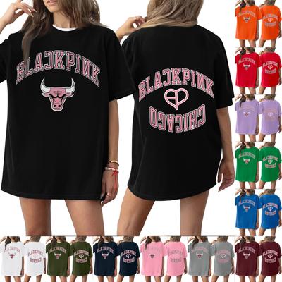 Женская футболка с круглым вырезом и короткими рукавами с принтом