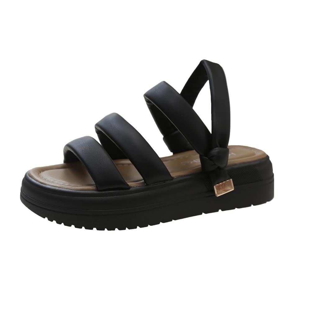 Flat-bottomed Casual Sandals for Women's Summer New Lazy People with One Pedal and Thick Soles, Beach Sandals for Female Students