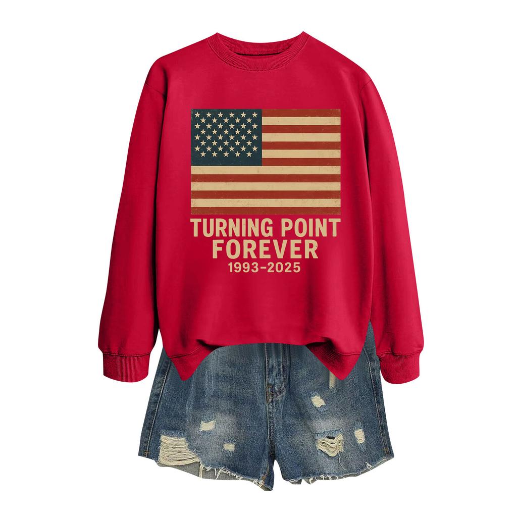 Women's Fashion Casual Long Sleeve Printed Round Neck Sweatshirt Top