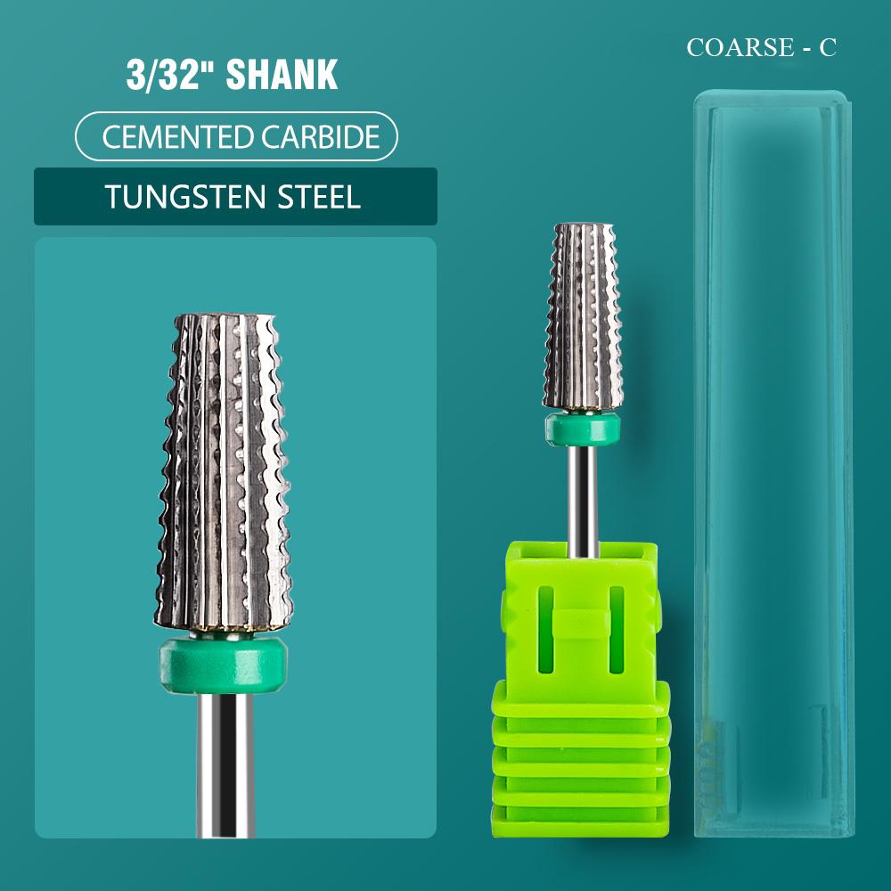 5 In 1 Carbide Tungsten Nail Bit Dual Rotation Volcano/Tornado Milling Cutters Fast Remove Acrylic Hard Gel ManucureTools