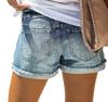 Женские джинсовые шорты с высокой талией и рваными краями 2022 года — летние шорты в европейском и американском стиле