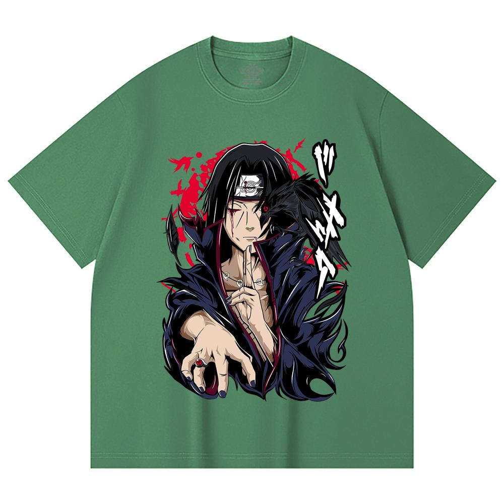 230 Gsm 100% Cotton Naruto V3 Itachi Print Unisex Heavy Cotton T Shirt