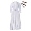 Women Elegant Solid Color Dress Tunic Dress Midi Dress with Belt Sexy V Neck Shirt Dress Plus Size