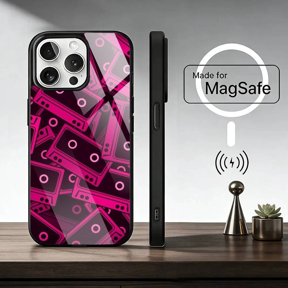 Video C-Cassette Tape  Phone Case For iPhone17,16,15,14,13,12,11 Plus,Pro Magnetic For Magsafe Wireless Charging