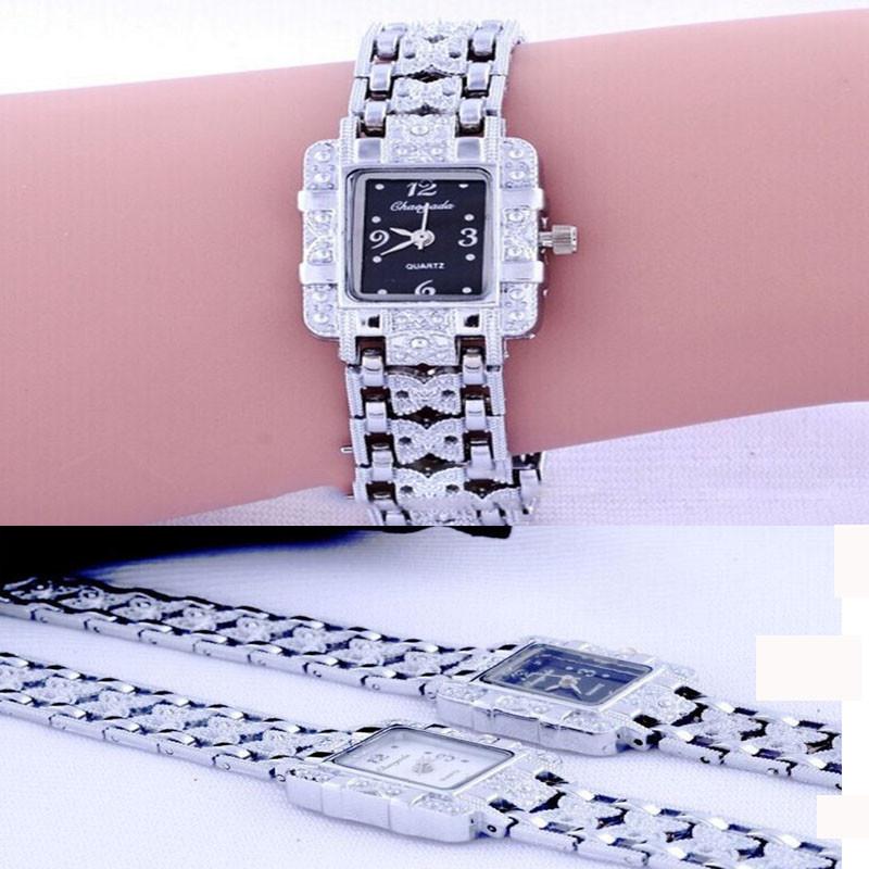 Элегантные женские часы в римском стиле с блестящими акцентами и браслетом из сплава