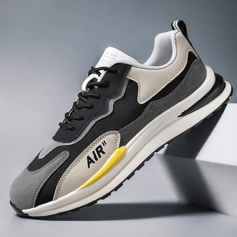 Модные мужские кроссовки из кожи, повседневная обувь, осень 2024, новые дышащие мужские туфли, теннисные туфли на плоской подошве Zapatillas Hombre