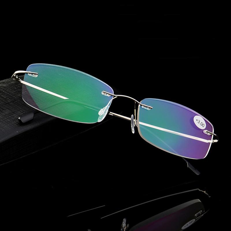 Гибкие сверхлегкие титановые магнитные очки для чтения без оправы с эффектом памяти прочность +1,0~+4,0 очки очки для дальнозоркости очки для чтения