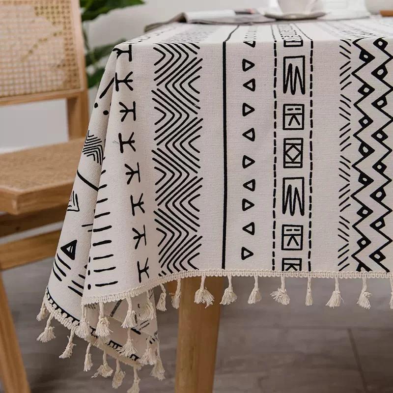 Богемная водостойкая скатерть для прямоугольного стола, хлопковое льняное покрытие для стола для кухни, обеденная столешница, декор, скатерть, накидка