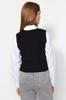 Women's Fashion Stylish Sweater Black Premium Yarn Special Yarn V-Neck Knitwear Vest
