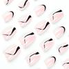 24pcs Nail Tips Full Cover Press On Nails DIY Fake Nails Ballerina French White Edge Short French