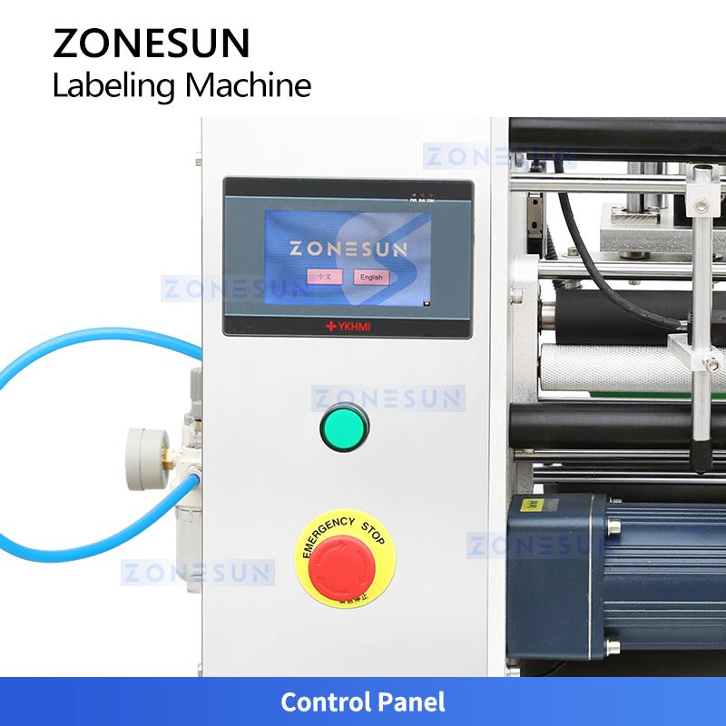 ZONESUN Полуавтоматическая машина для этикетирования круглых бутылок ZS-TB100 (одностороннее/двустороннее)