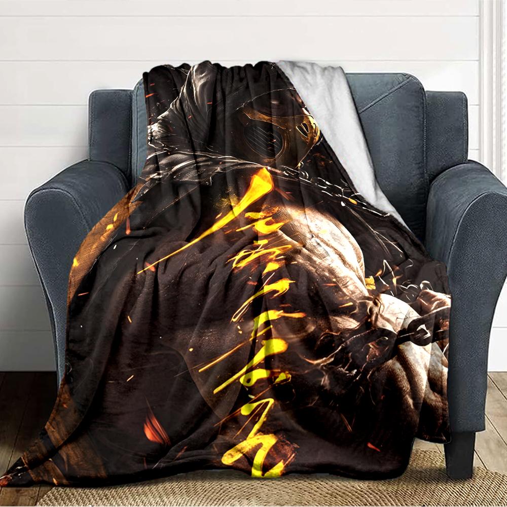 1pc Mortal Kombat4 Blanket, Gift, for Men and Women, Soft Blanket, Good for Sofa Bed Couch Travel, Lightweight Flannel Blanket