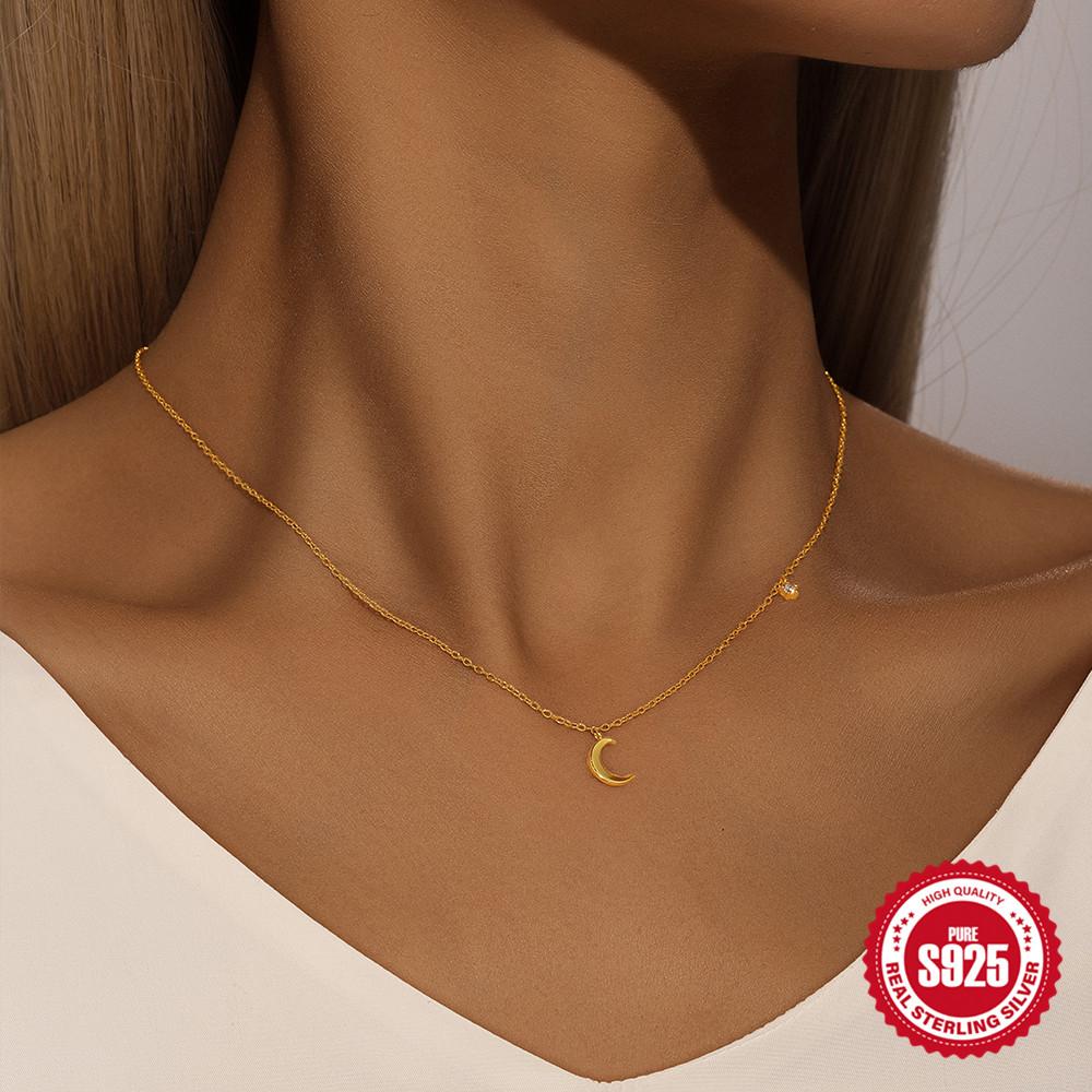 canner Стерлинговое серебро 925 пробы, 1 шт., модное ожерелье с луной для женщин, ювелирные украшения