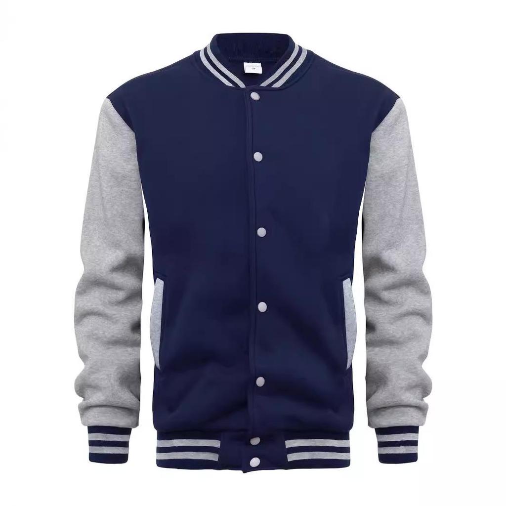 Men's Winter European Size Plus Velvet Baseball Cardigan Jacket