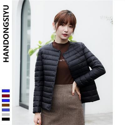 Feather новая женская 90-флисовая женская одежда круглый вырез V-образный вырез длинный рукав подкладка однотонный пуховик простое пальто