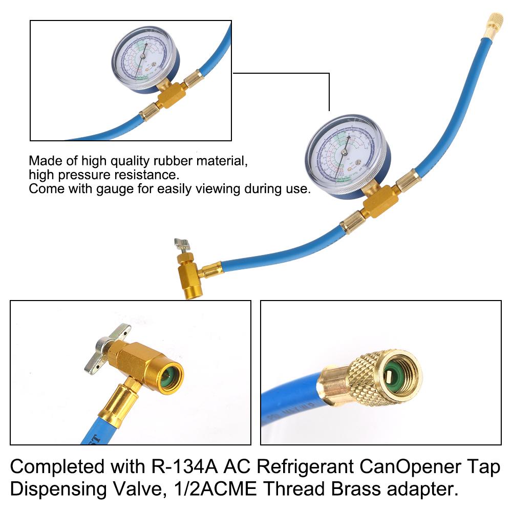 R134A аксессуары, инструменты для ремонта шланга для заправки хладагента, манометр, измерительный комплект, автомобильный шланг для конденсации переменного тока, автомобильный кондиционер
