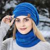 Stylish Windproof Cold Resistant Washable Adults Universal Scarf Beanie Hat Kit for Everyday Life Women Neck Warmer