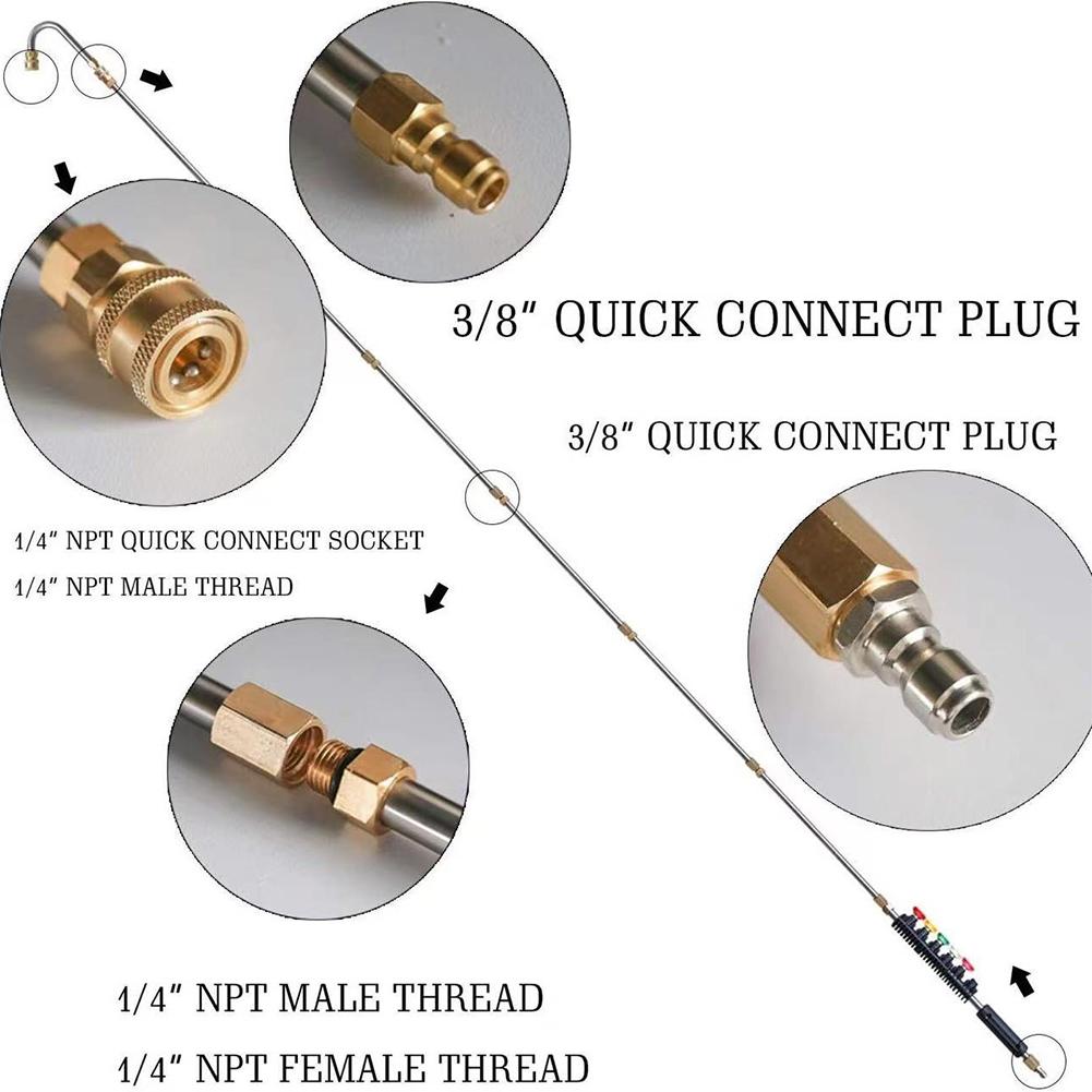 10Pcs Pressure Washer Extension Wand Set Pressure Washer Lance Extension Spray Gun Wand Lance with 6 Adjustable Nozzles 4000PSI
