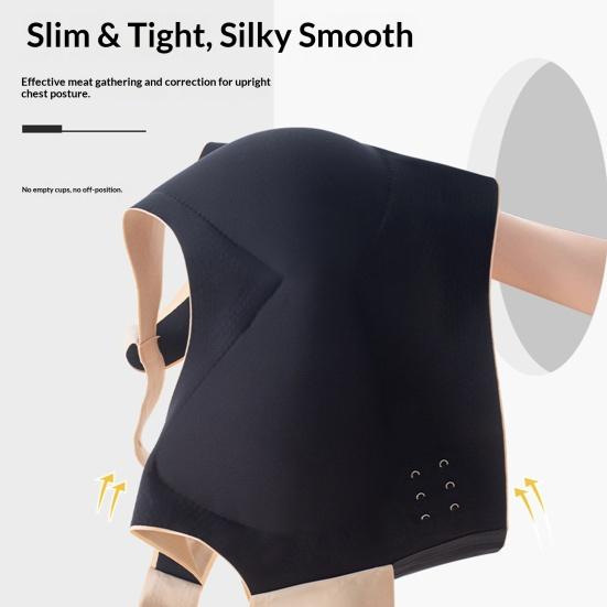 Спортивный бюстгальтер с боковой застежкой спереди для женщин, беспроводной, для коррекции осанки, с полной чашкой, пуш-ап