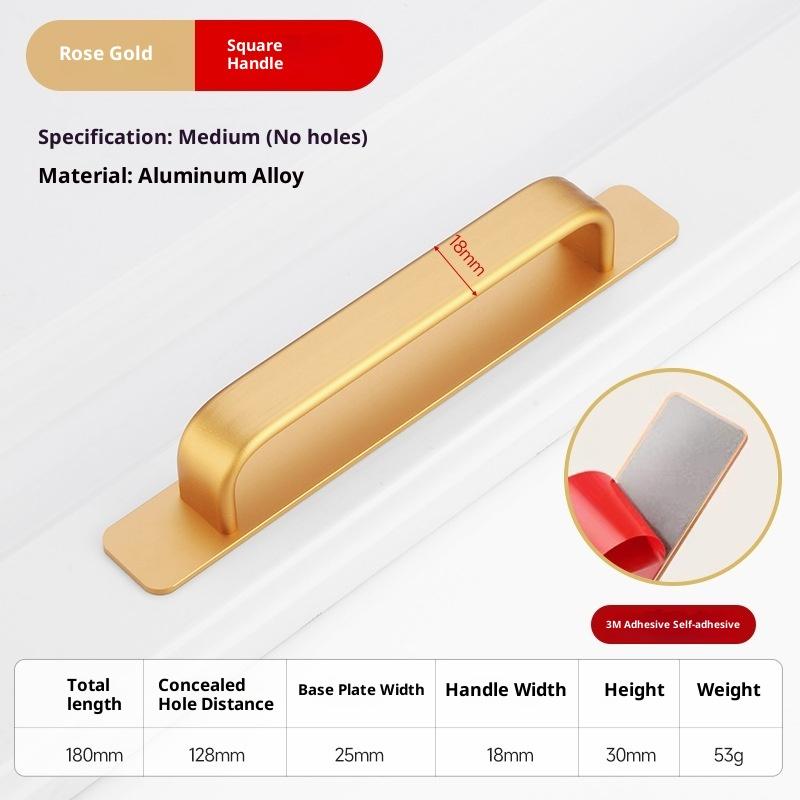 Ручки из алюминиевого сплава без сверления, ручки-наклейки для раздвижных стеклянных дверей, окон, ящиков, шкафов, для ванной комнаты