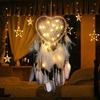 Home Shopping Heart Shape Feather Pendant LED String Light Dream Catcher Home Hanging Decor