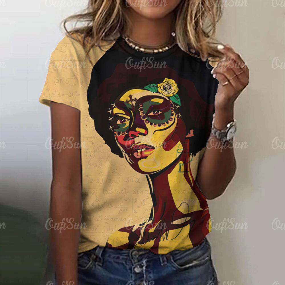 Винтажная футболка, женская летняя футболка с круглым вырезом и забавным принтом, повседневная свободная 3d футболка, элегантные топы с короткими рукавами большого размера Y2k