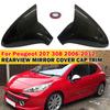 Пара Накладок на Зеркала Заднего Вида Боковых Дверей Автомобиля Для Peugeot 207 2006-2014 308 2006-2013 Крышка Зеркала Внешний Корпус Отделка Оболочка