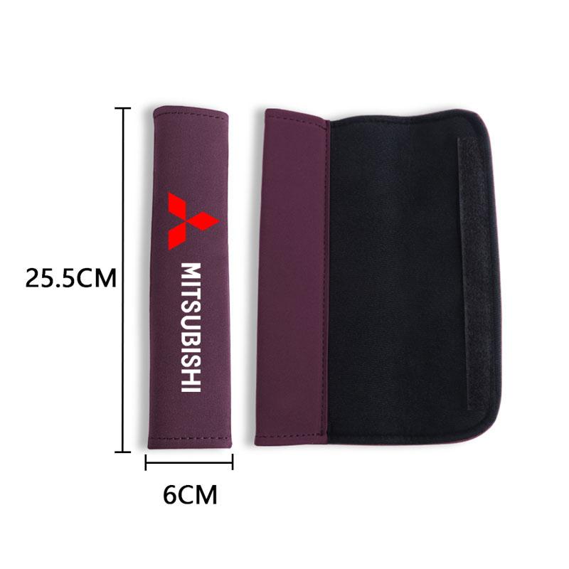 Car Safety Belt Shoulder Pad Safety Strap Cotton Flannel Cover for Mitsubishi Lancer ASX Outlander Pajero Evolution Accessories