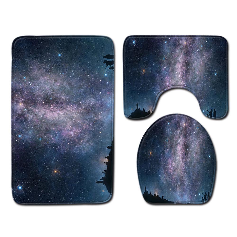 Star Bathroom Floor Mat Toilet Three-Piece Set