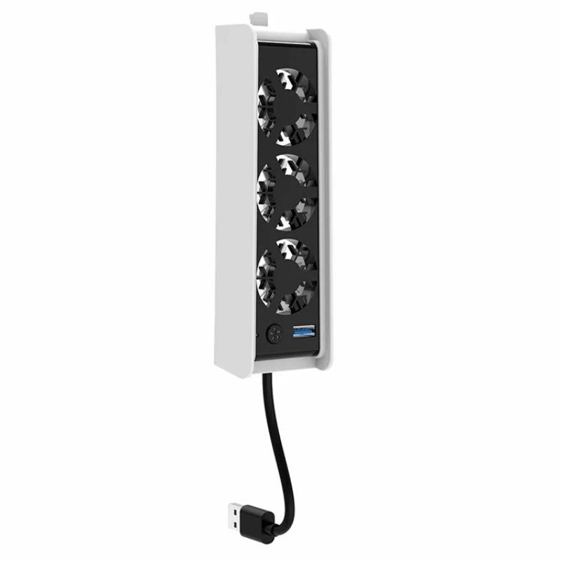 Вентилятор охлаждения для консоли PS5 Slim, 3 скорости, регулируемый вентилятор со светодиодной подсветкой