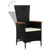 Garden Chairs 2 pcs with Cushions Poly Rattan Black