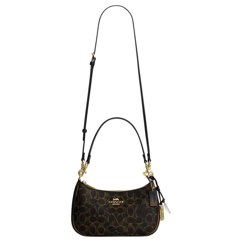 Coach Женская сумка через плечо Teri Classic с узором из букв, из покрытого холста, коричневая CDY18-IMBRN