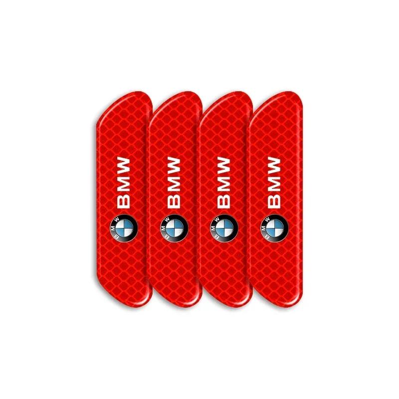 CAI1 2025 New For BMW Car 4PCS Car Reflective Strips Warning Stickers Car Styling For BMW M E46 E90 E60 F10 F30 F20 E39 E36 X5 E70 F2