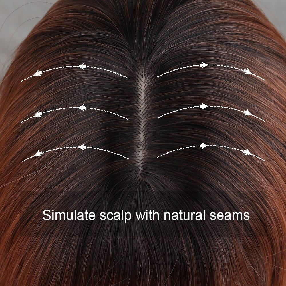 XINRAN Парик с длинными волнами, коричневый, средняя часть, черный, женский парик из синтетического высокотемпературного волокна, подходит для повседневного ношения, парики для косплея