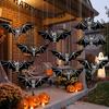 2D Flat Hanging Ornaments Fluorescent Luminous Decor New Bat Stickers  Theme Party