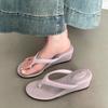 Women's Fashion Slope Heel Flip-flops Spring and Summer New Versatile Internet Celebrity Muffin Thick Sole Heightening Casual Sandals
