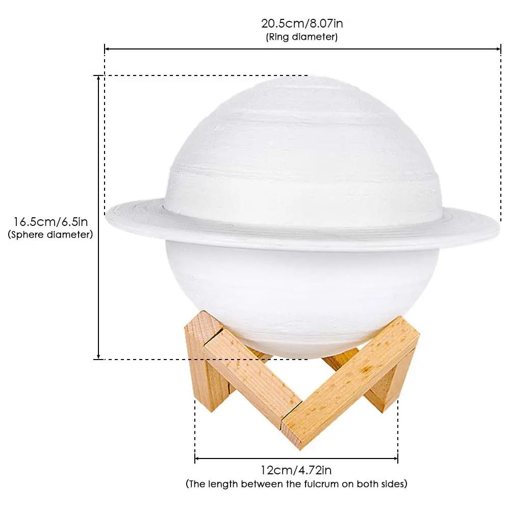 13/16/22 см 3D печать Saturn ночник 16 цветов пульт дистанционного управления сенсорный ночники украшение спальни лунный свет детские подарки
