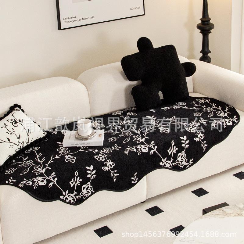 Irregular Special-Shaped Sofa Cushion, Thickened Non-Slip Seat Cushion In Autumn And Winter, American Living Room Leather Sofa Cover, Cloth Towel