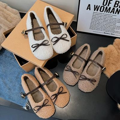 Зимние новые бархатные теплые хлопковые туфли на плоской подошве женские пушистые туфли студенческие однотонные милые женские туфли туфли дуду