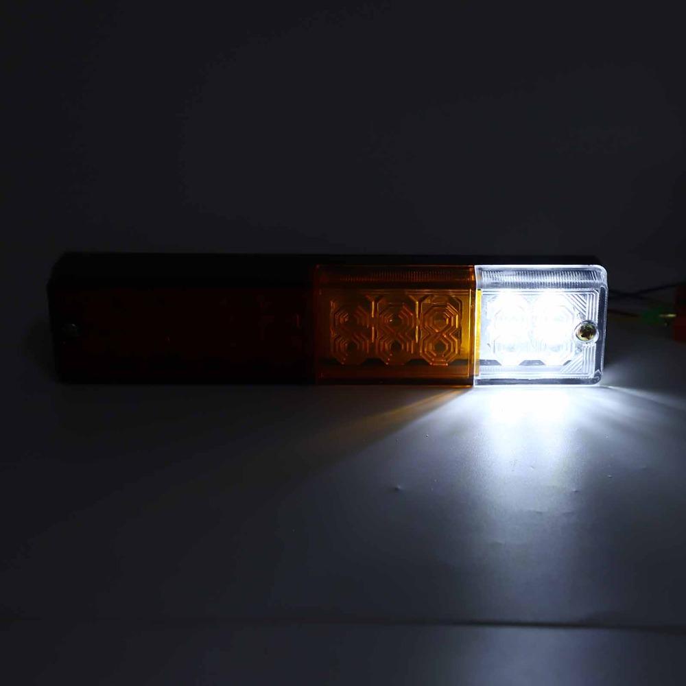 2Pcs Red Lens Rear Turn Signal Lights 20 LED Reverse Backup Lights Caravan Tail Lights For Ute