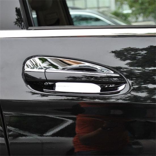 4pcs Chrome Door Handle Bowl Cover Trim For Mercedes W166 ML X166 GL W212 E W204