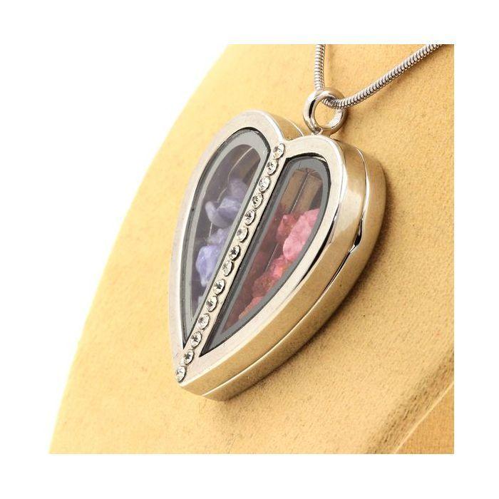 Pierres et Minéraux. Collier Tanzanite + Spinelle brut. Modèle coeur.