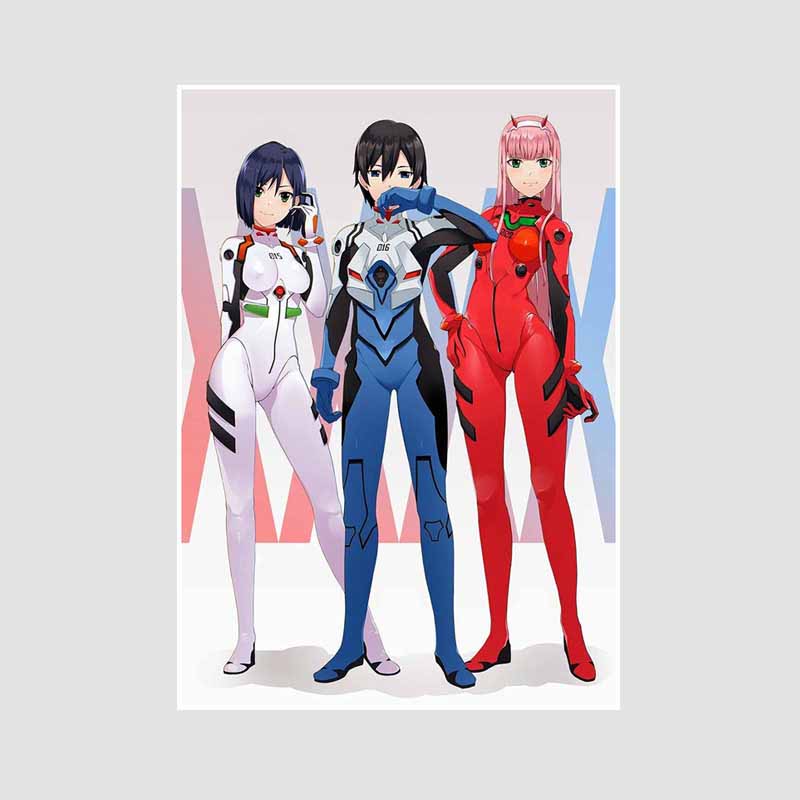 Белая книга Аниме Плакаты Художественная живопись Классика Аниме Darling in The Franxx Плакат Домашний декор Фреска Гостиная Украшения Принты Картины Подарки