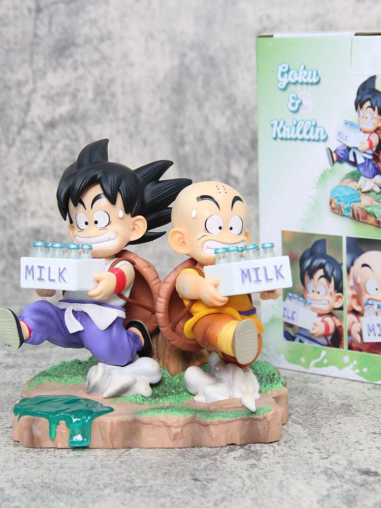 15cm Anime Dragon Ball Z Figures Milk Childhood Son Goku Krillin Gk Action Figure Pvc Statue Collections Model Doll Toys Kids