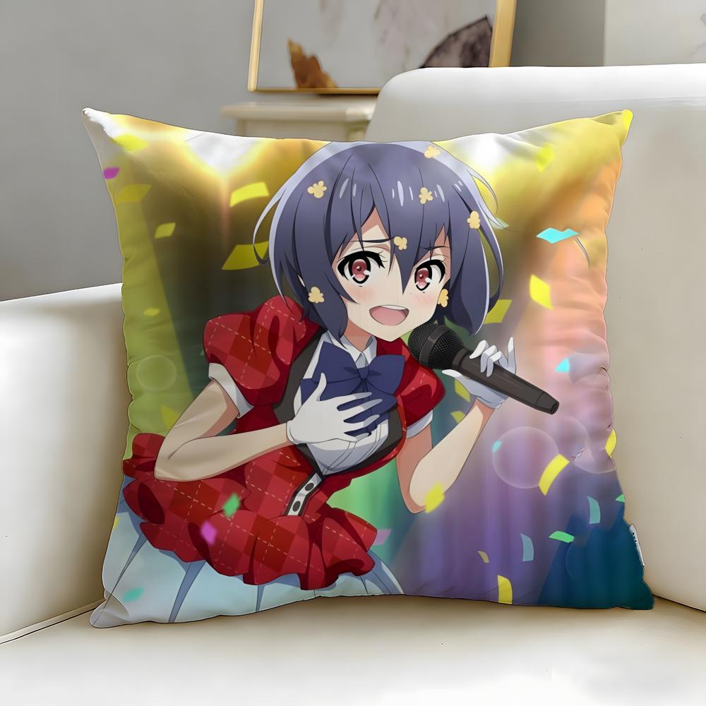 idol anime Zombie Land Saga Cushion Cover Soft EasyWash Pillow Case Versatile for Couch Bed Travel and Office