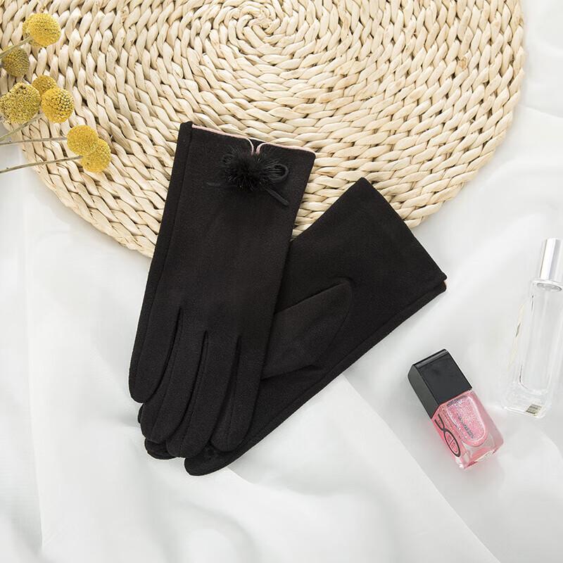 Hengyuanxiang Перчатки с помпоном из немецкого бархата